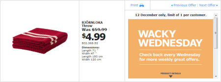 IKEA - Calgary Wacky Wednesday Deal of the Day (Dec 12) B