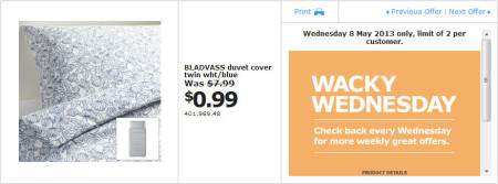 IKEA - Calgary Wacky Wednesday Deal of the Day (May 8) B