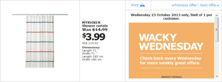 IKEA - Calgary Wacky Wednesday Deal of the Day (Oct 23) A