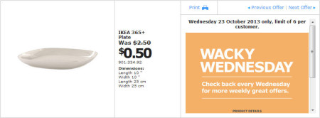 IKEA - Calgary Wacky Wednesday Deal of the Day (Oct 23) C