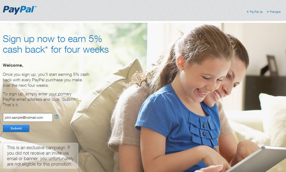 PayPal Get 5 Cash Back for Four Weeks (Until Dec 12)