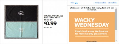 IKEA - Calgary Wacky Wednesday Deal of the Day (Oct 29)