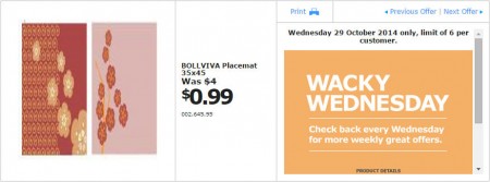 IKEA - Calgary Wacky Wednesday Deal of the Day (Oct 29) B