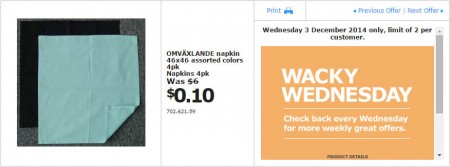 IKEA - Calgary Wacky Wednesday Deal of the Day (Dec 3) A