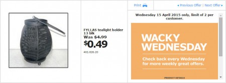 IKEA - Calgary Wacky Wednesday Deal of the Day (Apr 15) A