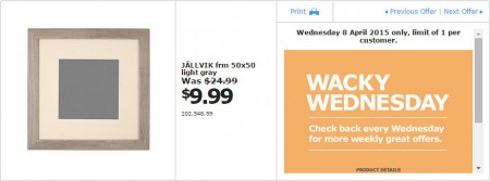 IKEA - Calgary Wacky Wednesday Deal of the Day (Apr 8) B