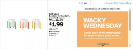 IKEA - Calgary Wacky Wednesday Deal of the Day (Oct 14) B