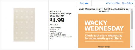 IKEA - Calgary Wacky Wednesday Deal of the Day (July 13) B