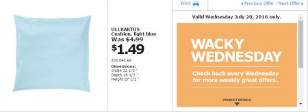 IKEA - Calgary Wacky Wednesday Deal of the Day (July 20) A