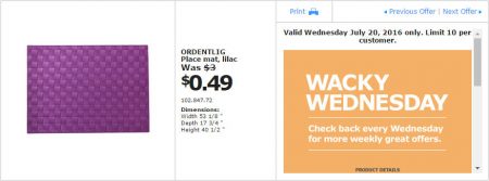 IKEA - Calgary Wacky Wednesday Deal of the Day (July 20) C