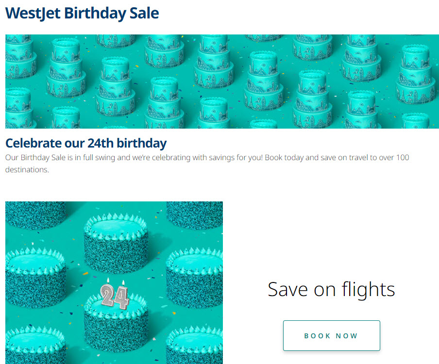 WestJet Birthday Sale (Book by Mar 2) Calgary Deals Blog